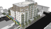 2918 Mission Street aerial perspective, rendering by Gould Evans