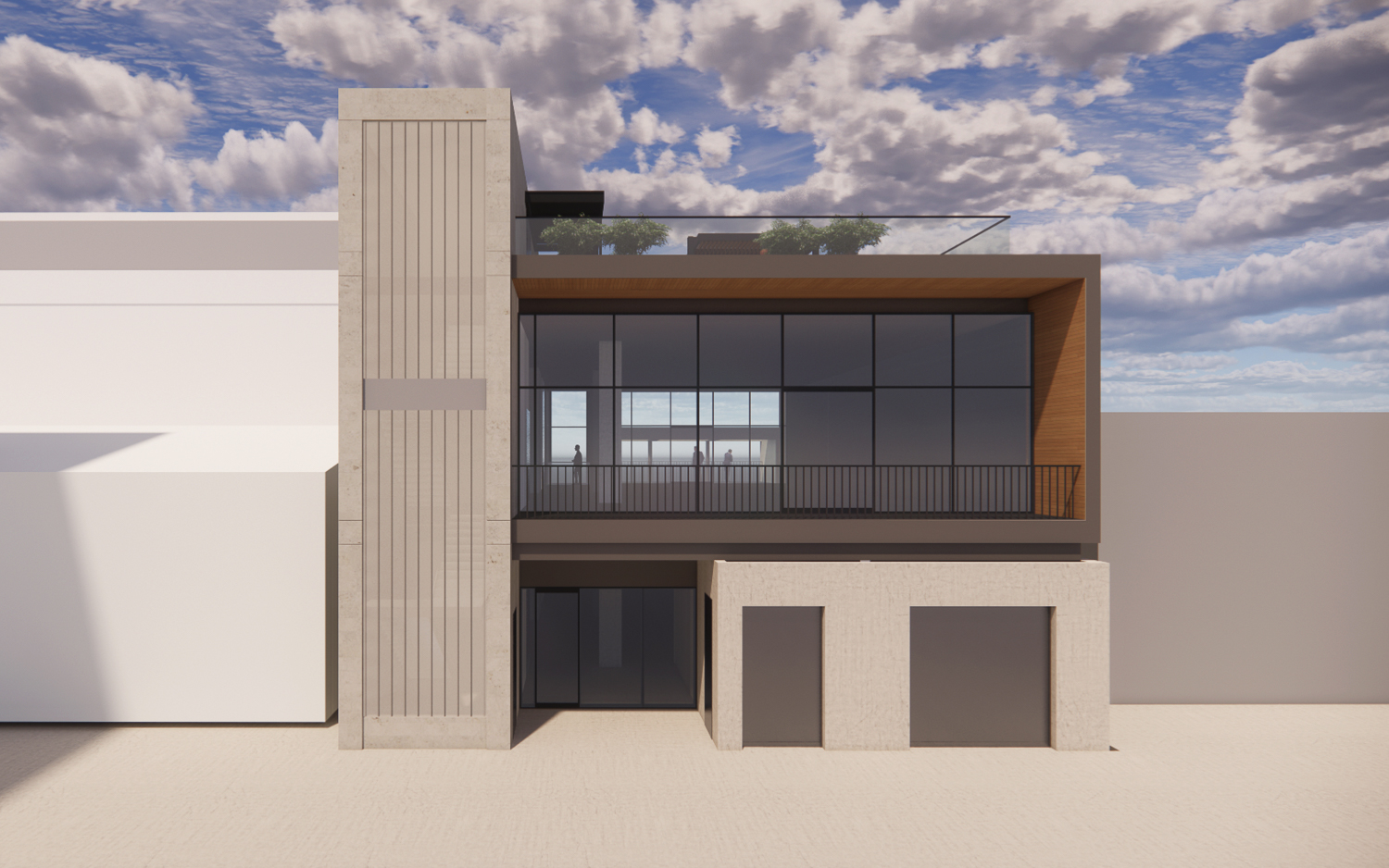 616 Ramona Street rear view, rendering by Hayes Group Architects