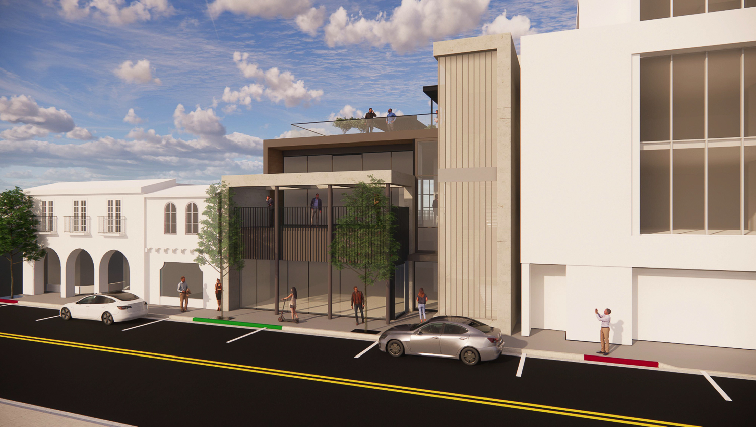 616 Ramona Street view from across the street, rendering by Hayes Group Architects