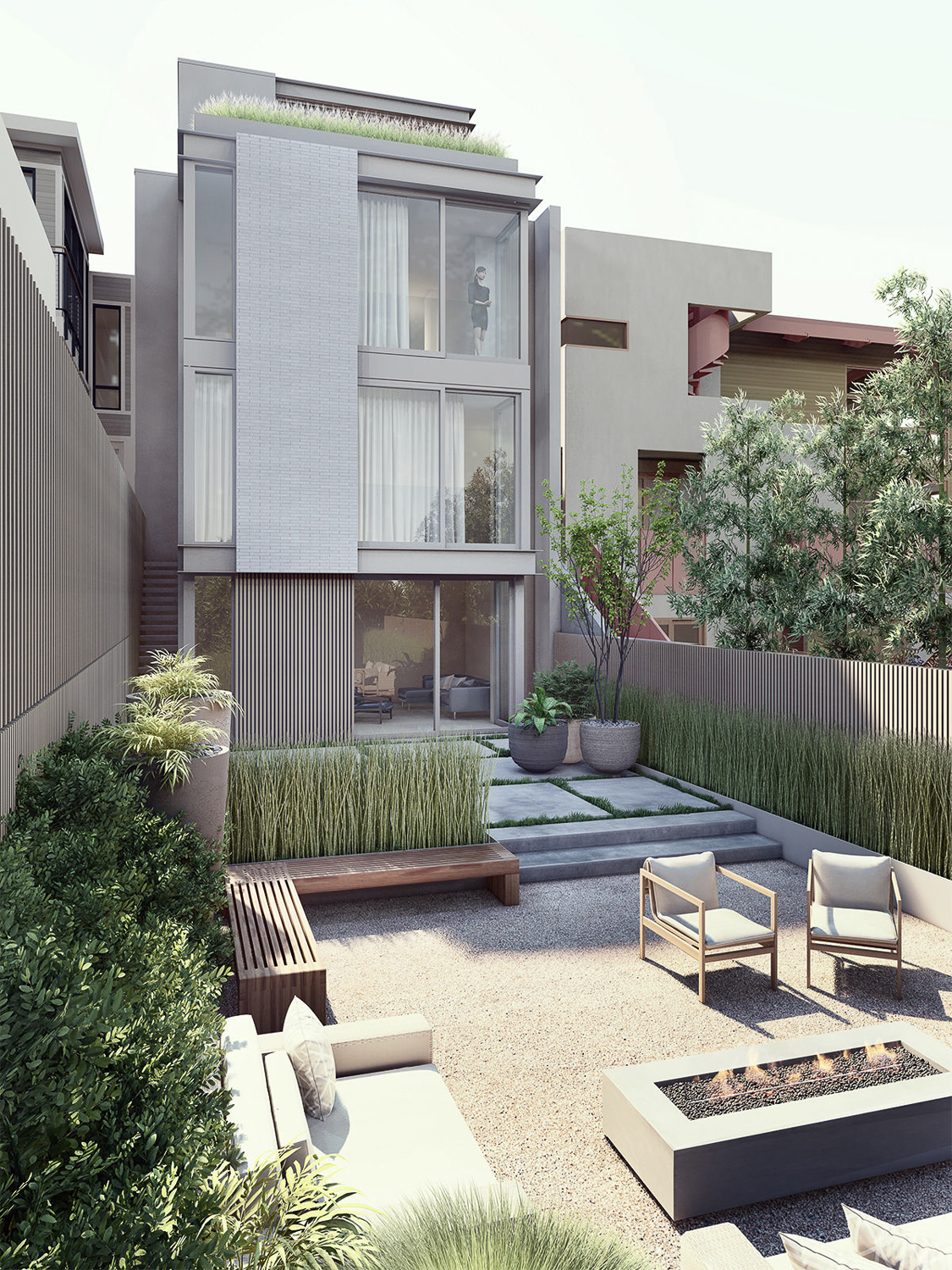 617 Sanchez Street rear yard, rendering by Edmonds + Lee Architects