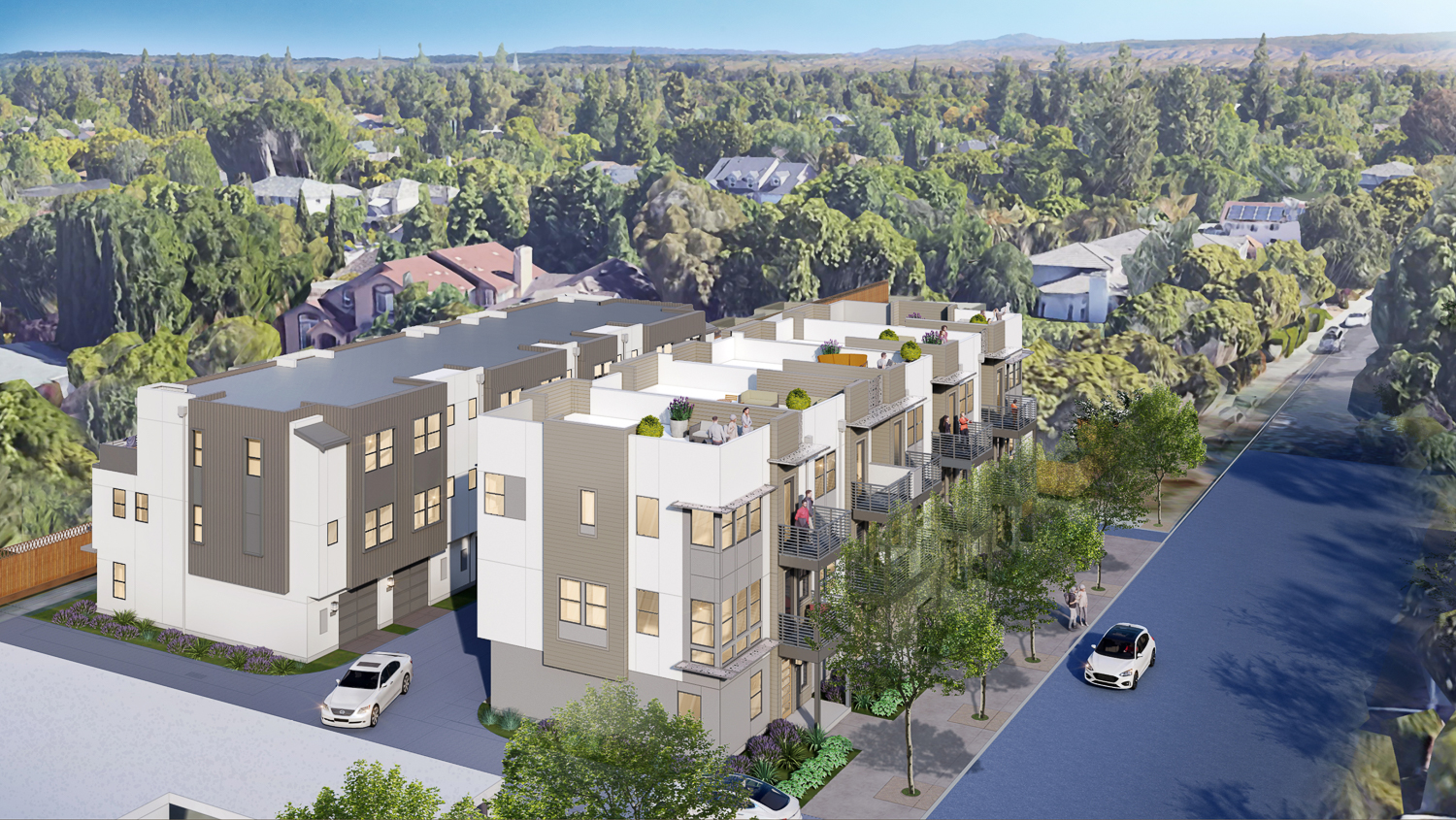 739 Sutter Avenue aerial view, rendering by DAHLIN Group