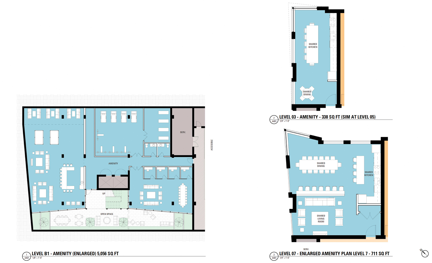 925 Bryant Street amenities floor plans, illustration by BAR Architects