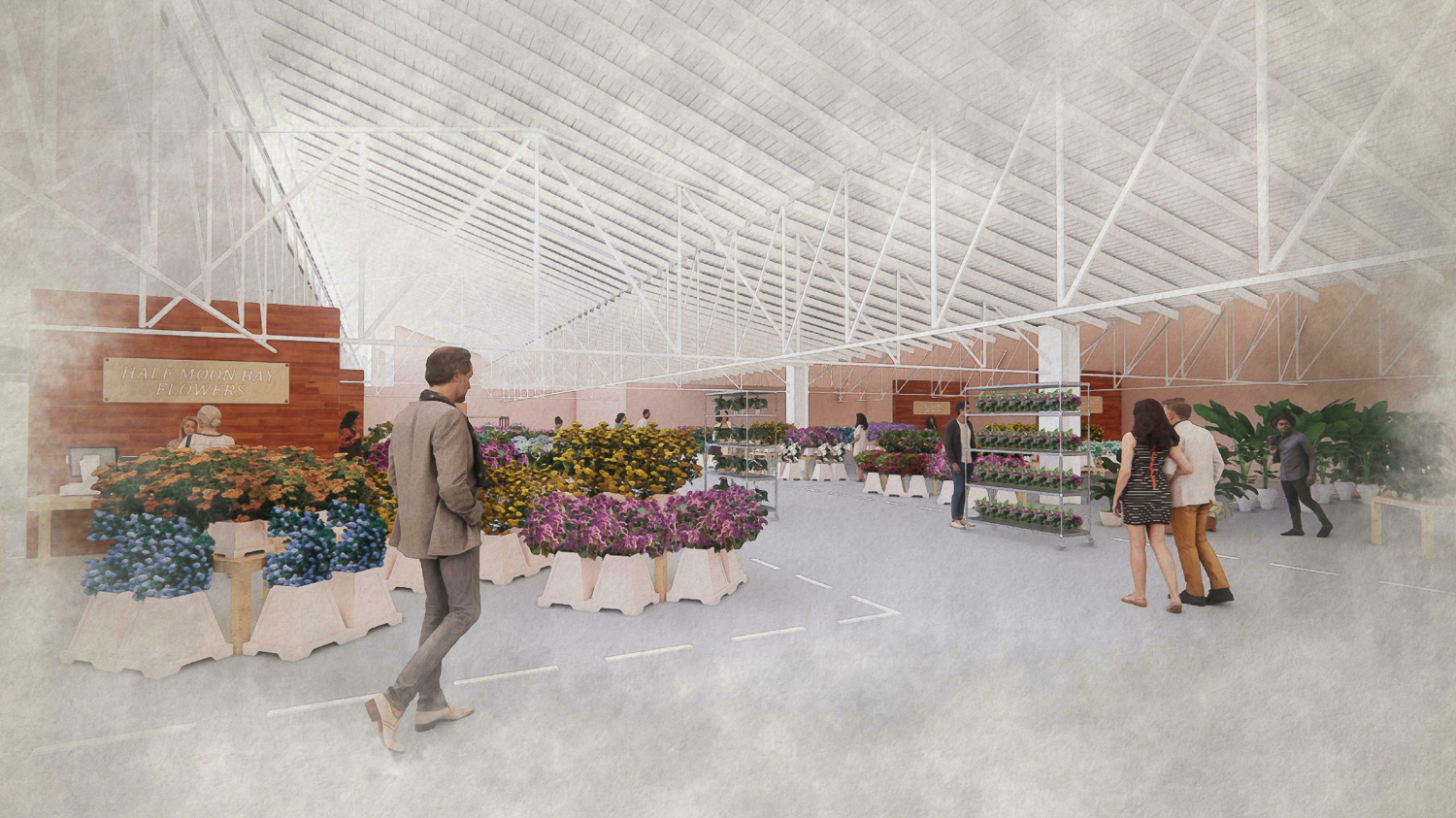 Flower Mart, rendering by Jackson Liles Architects