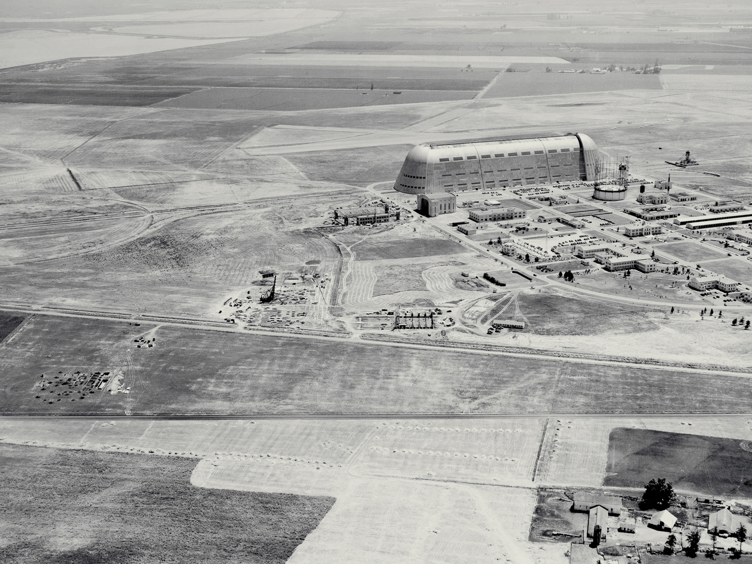 Hangar One at Moffett Federal Airfield circa 1940, image from NASA