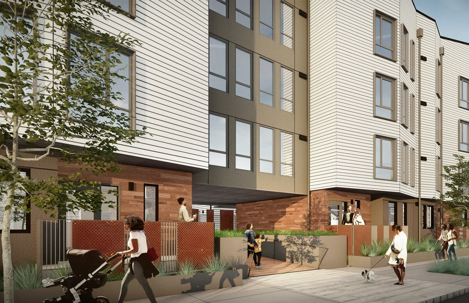 Shirley Chisholm Village Educator Housing entry, rendering by BAR Architecture