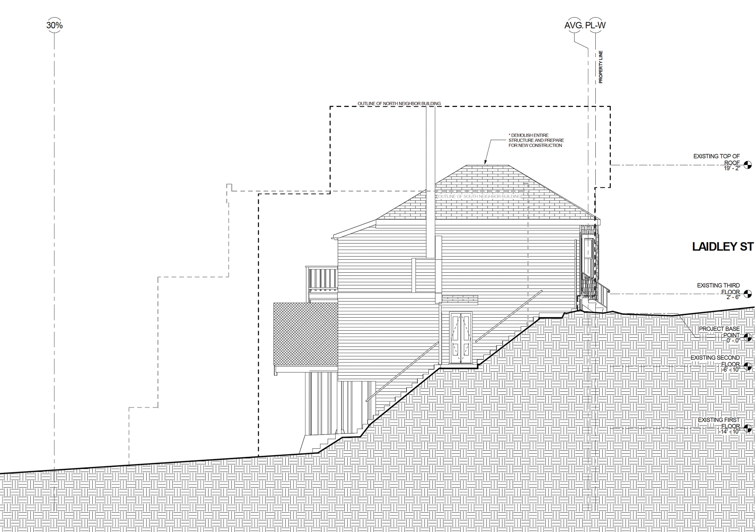 129 Laidley Street existing condition, illustration by Winder Gibson Architects
