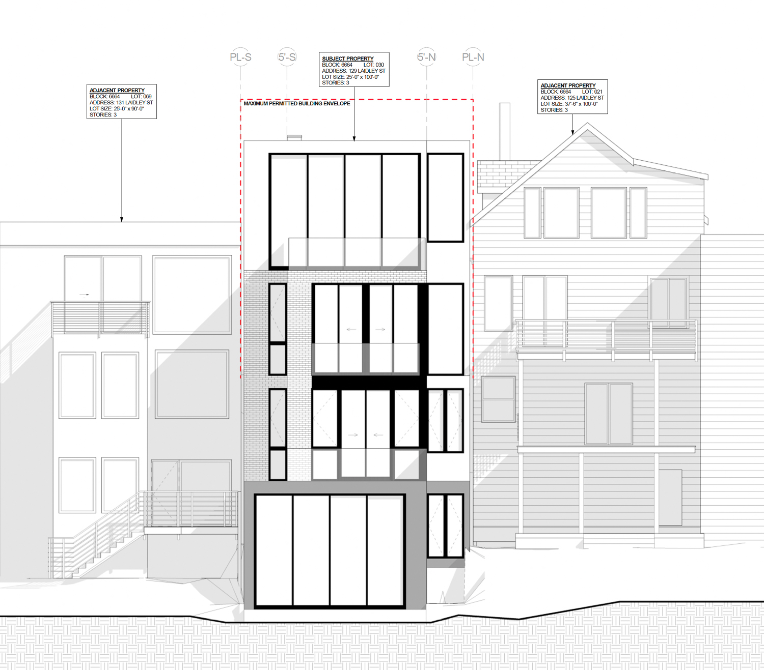 129 Laidley Street rear lot view, illustration by Winder Gibson Architects