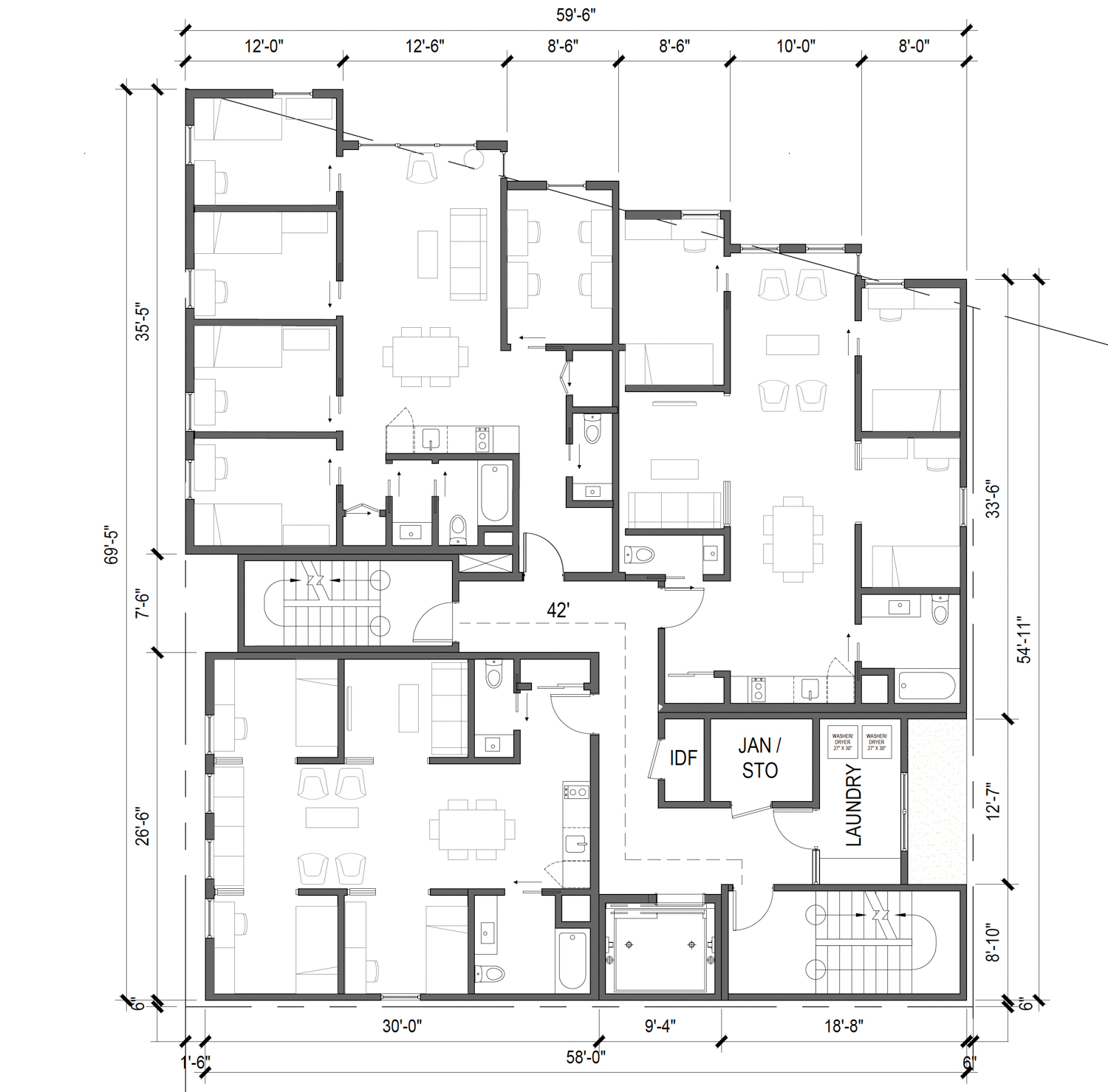 2800 Telegraph Avenue floor plans for levels two through five, elevation by Trachtenberg Architects