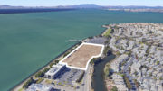 2900 Harbor Bay Parkway with the San Francisco skyline in the background, image via Google Satellite