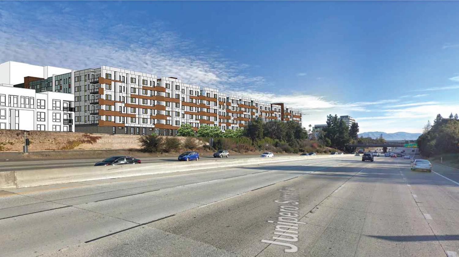 500 Charles Cali Drive seen from the I 280, rendering by KTGY