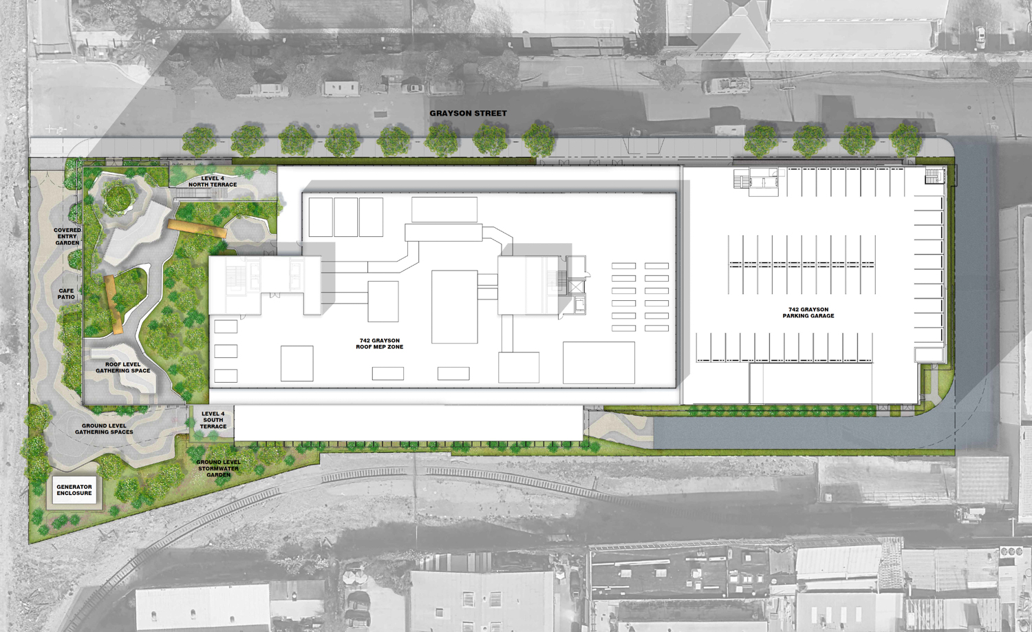 700 Grayson Street site map, rendering by brick.