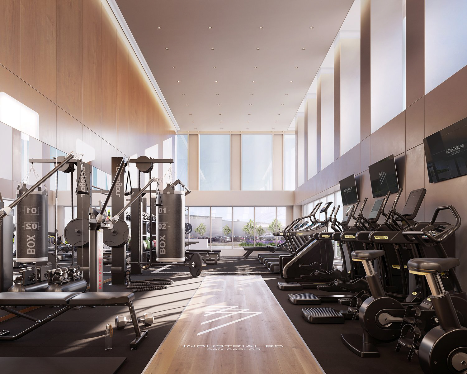 777 Industrial Road fitness center, rendering by Stanton Architecture