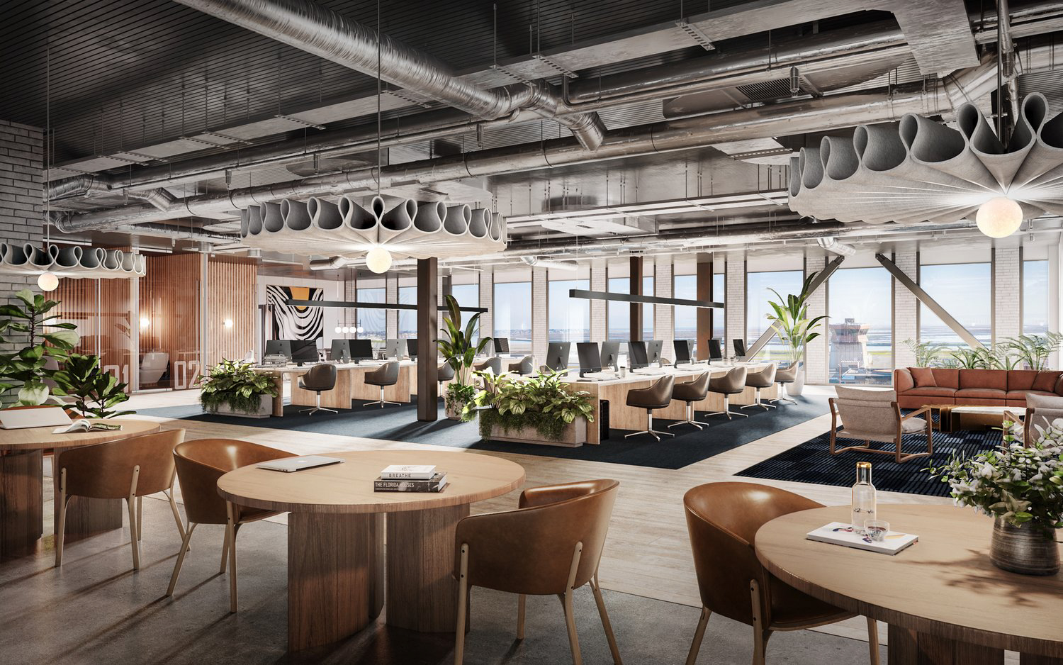 777 Industrial Road interior offices, rendering by Stanton Architecture