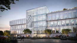 777 Industrial Road pedestrian view, rendering by Stanton Architecture
