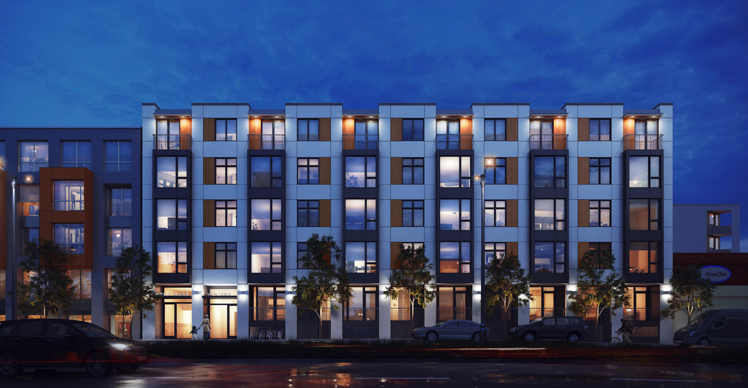 99 Ocean Avenue along Alemany Boulevard, rendering by RG Architecture