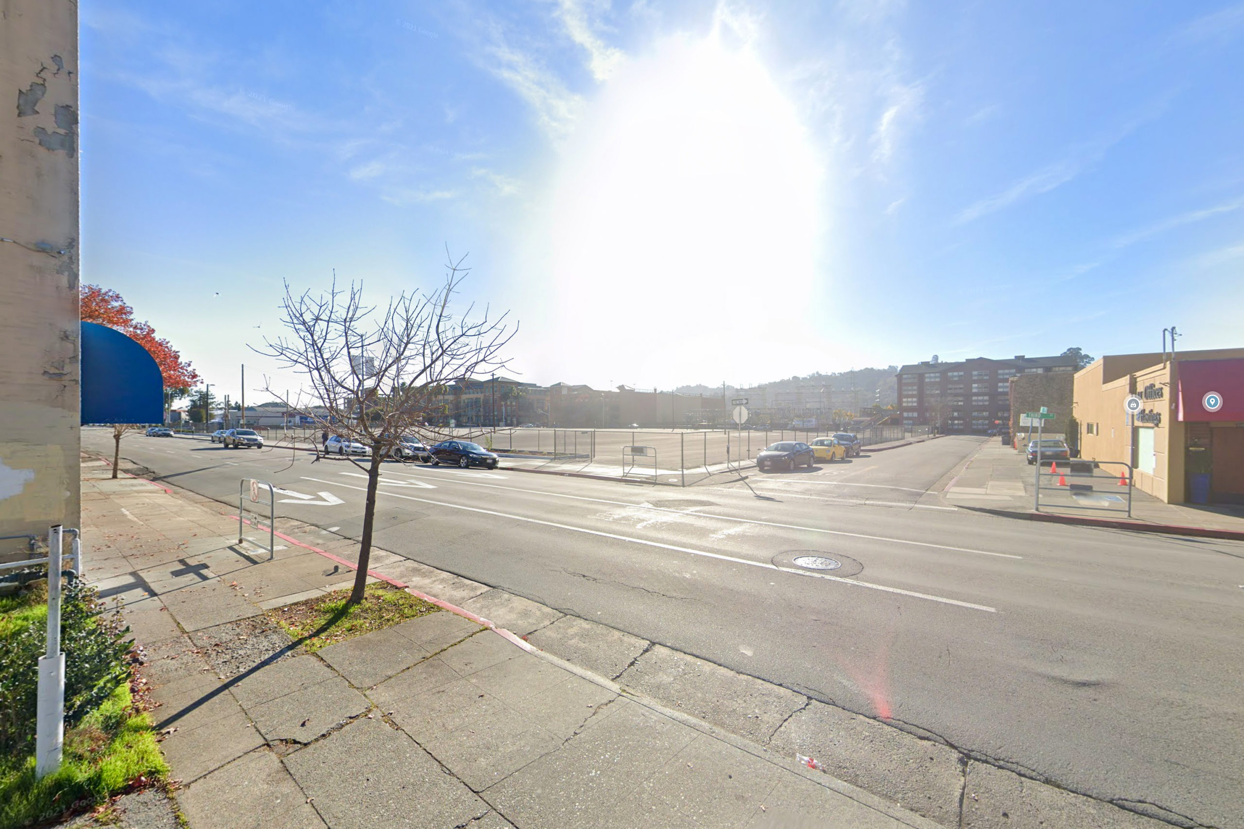 999 Third Street condition prior to construction starting, image via Google Street View circa December 2020