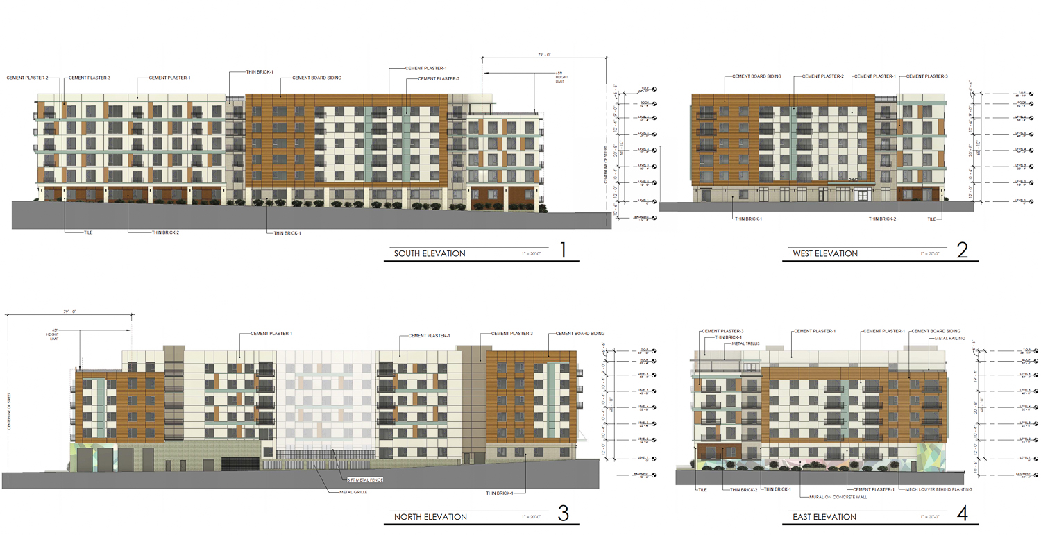 Gateway at Q facade elevations, rendering by HRGA