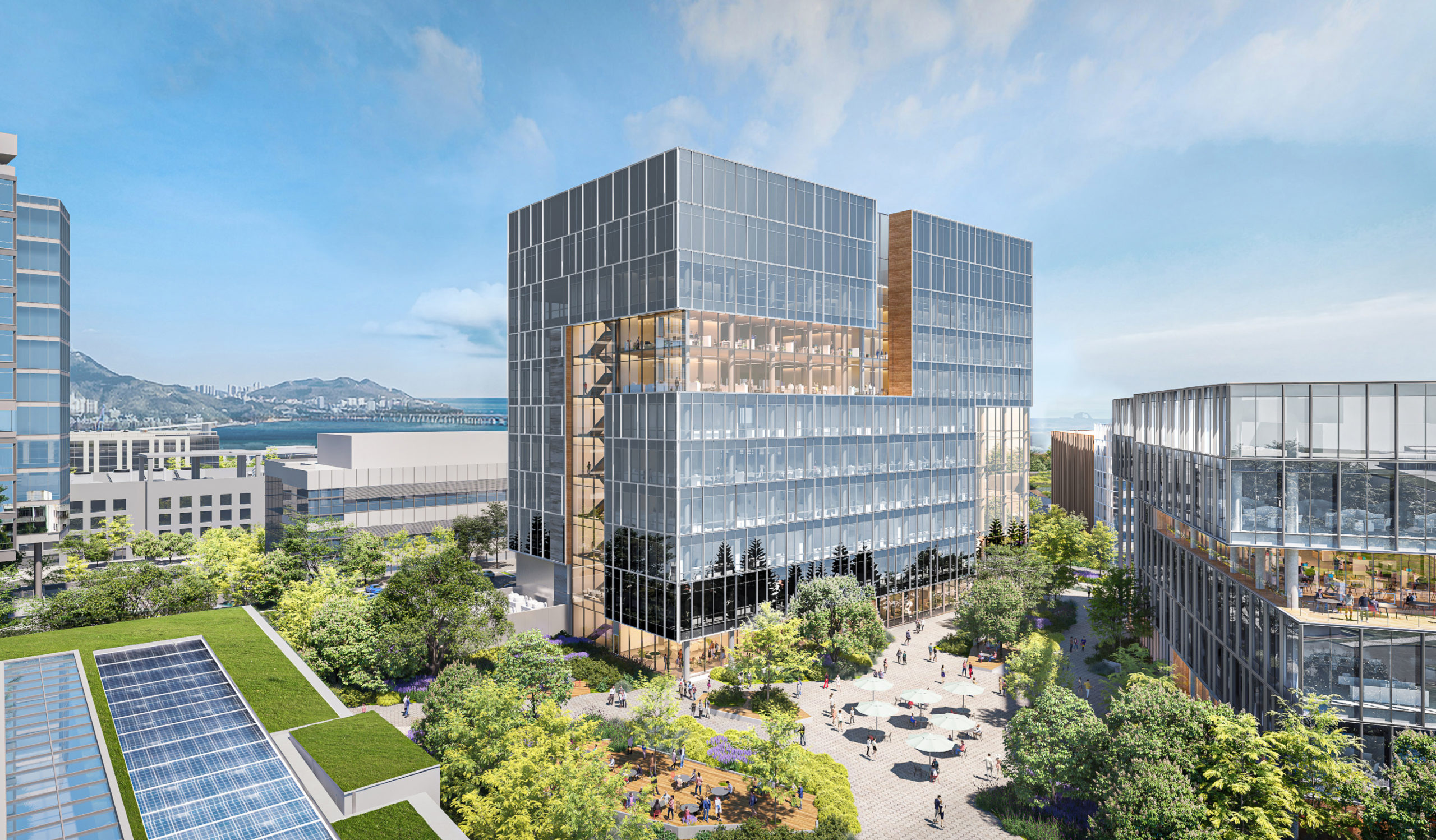 Gateway of Pacific phase four north offices, rendering by Flad Architects