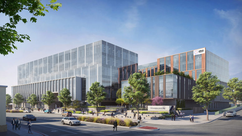 Millbrae Campus with Eikon signage on display, rendering by WRNS Studio