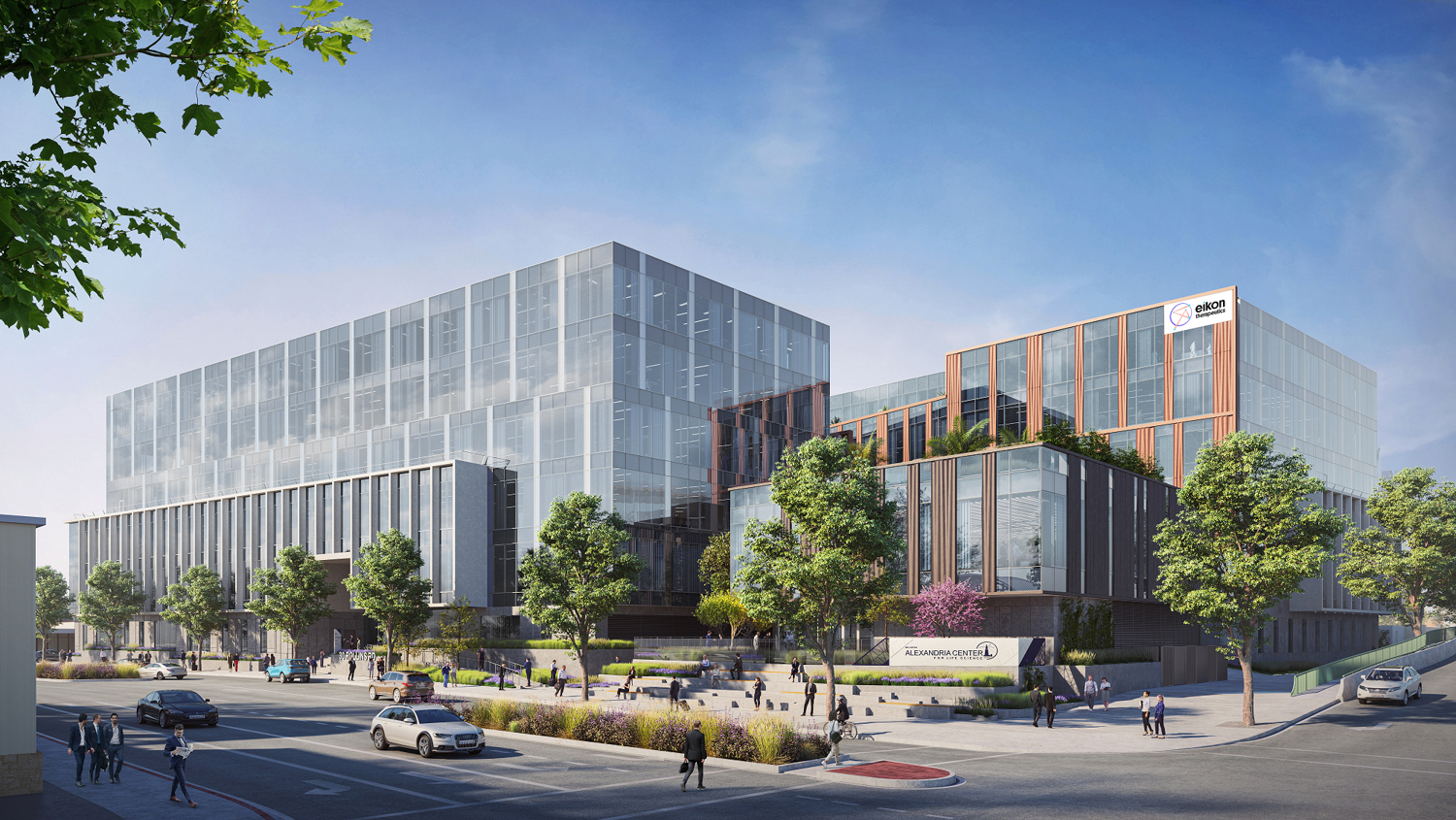 Millbrae Campus with Eikon signage on display, rendering by WRNS Studio