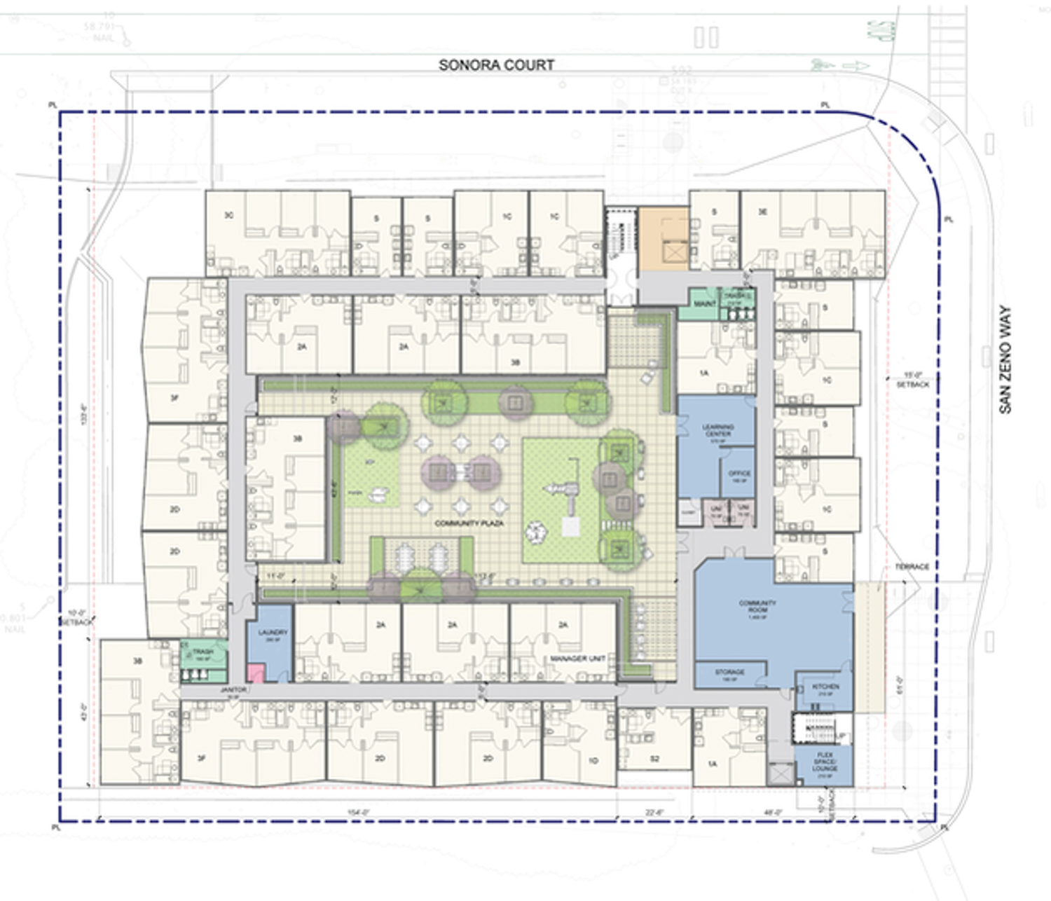 1178 Sonora Court floor plan, image courtesy MidPen Housing
