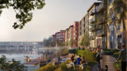 1885 South Norfolk Street overlooking the Seal Slough with Highway 92 in the background, rendering by BDE Architecture