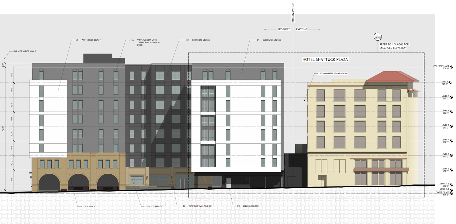 2065 Kittredge Street elevation, rendering by Niles Bolton Associates