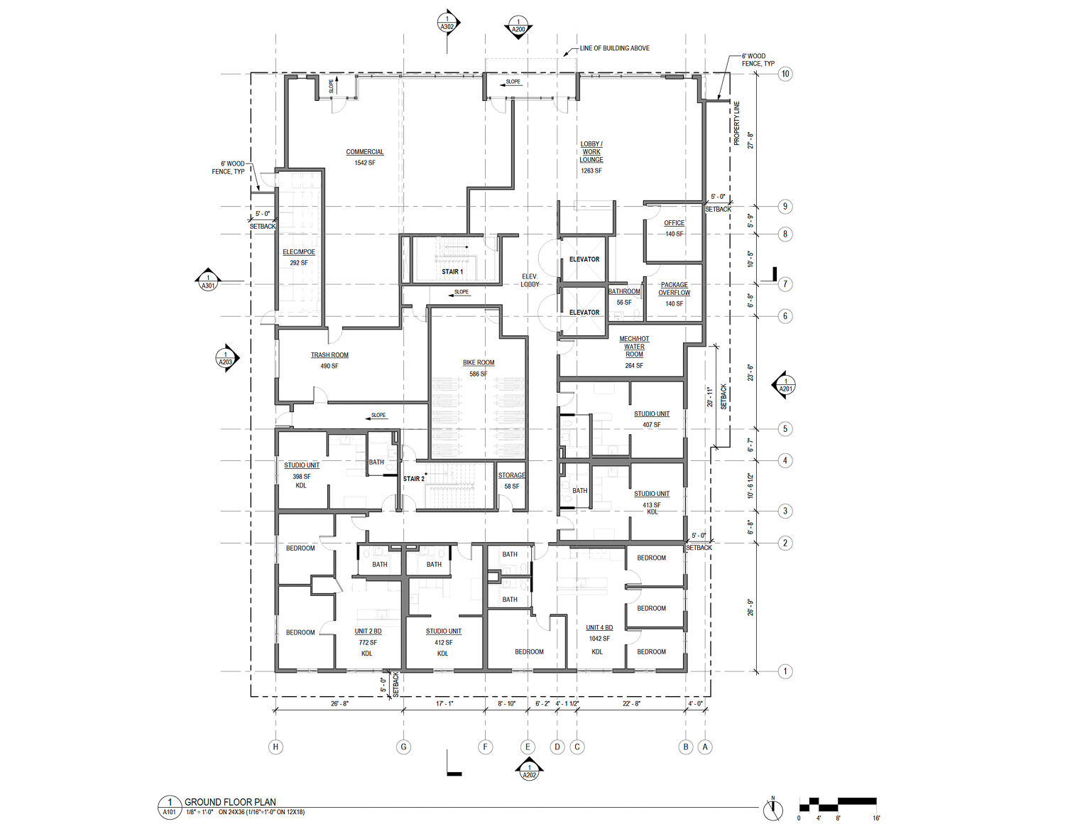 2538 Durant Avenue ground-level floor plan, illustration by Studio KDA