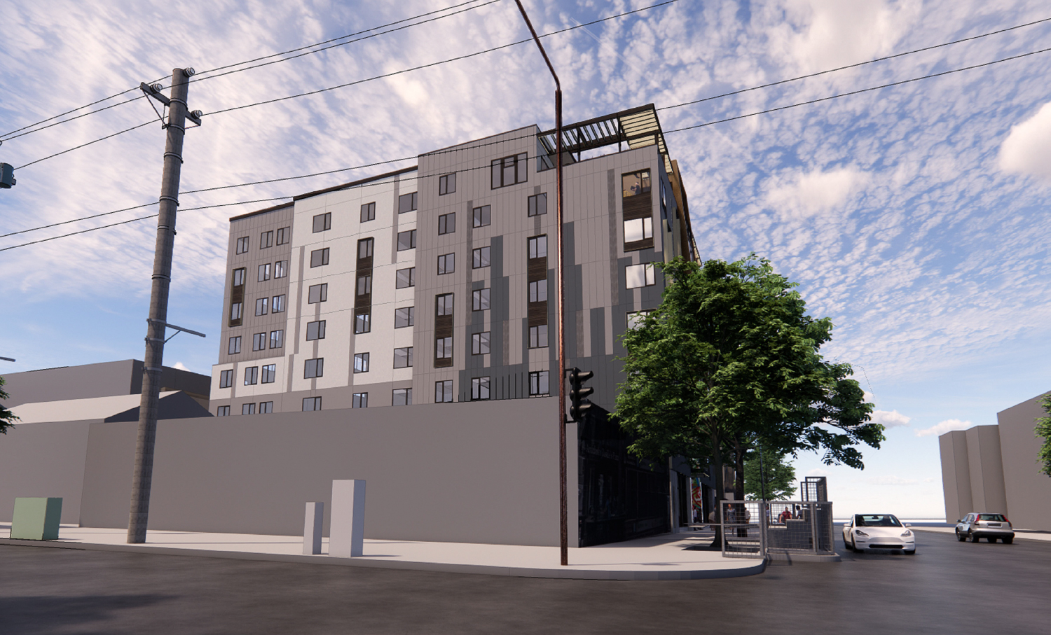 2538 Durant Avenue view from Bowditch Street, rendering by Studio KDA