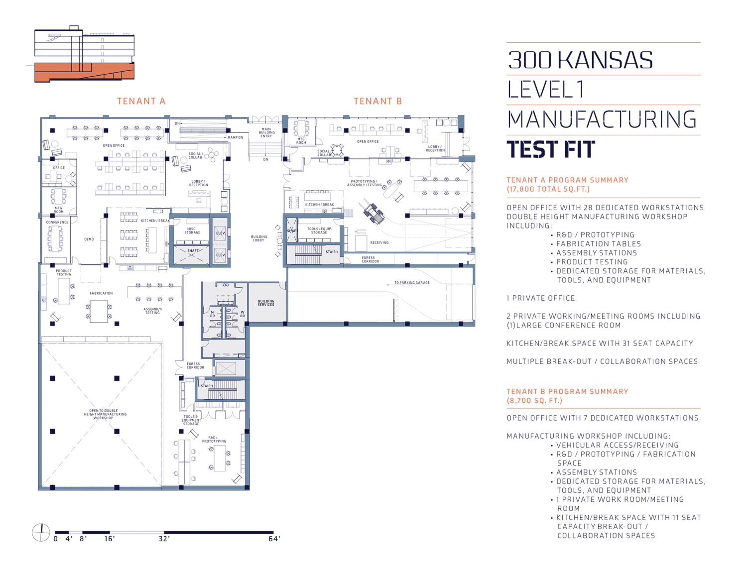 300 Kansas Street ground-level floor plan, illustration courtesy project site