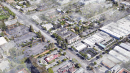 3001 El Camino Real aerial view, rendering by David Baker Architects