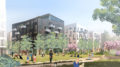 Balboa Reservoir Block F updated design seen from Reservoir Park, rendering by David Baker Architects