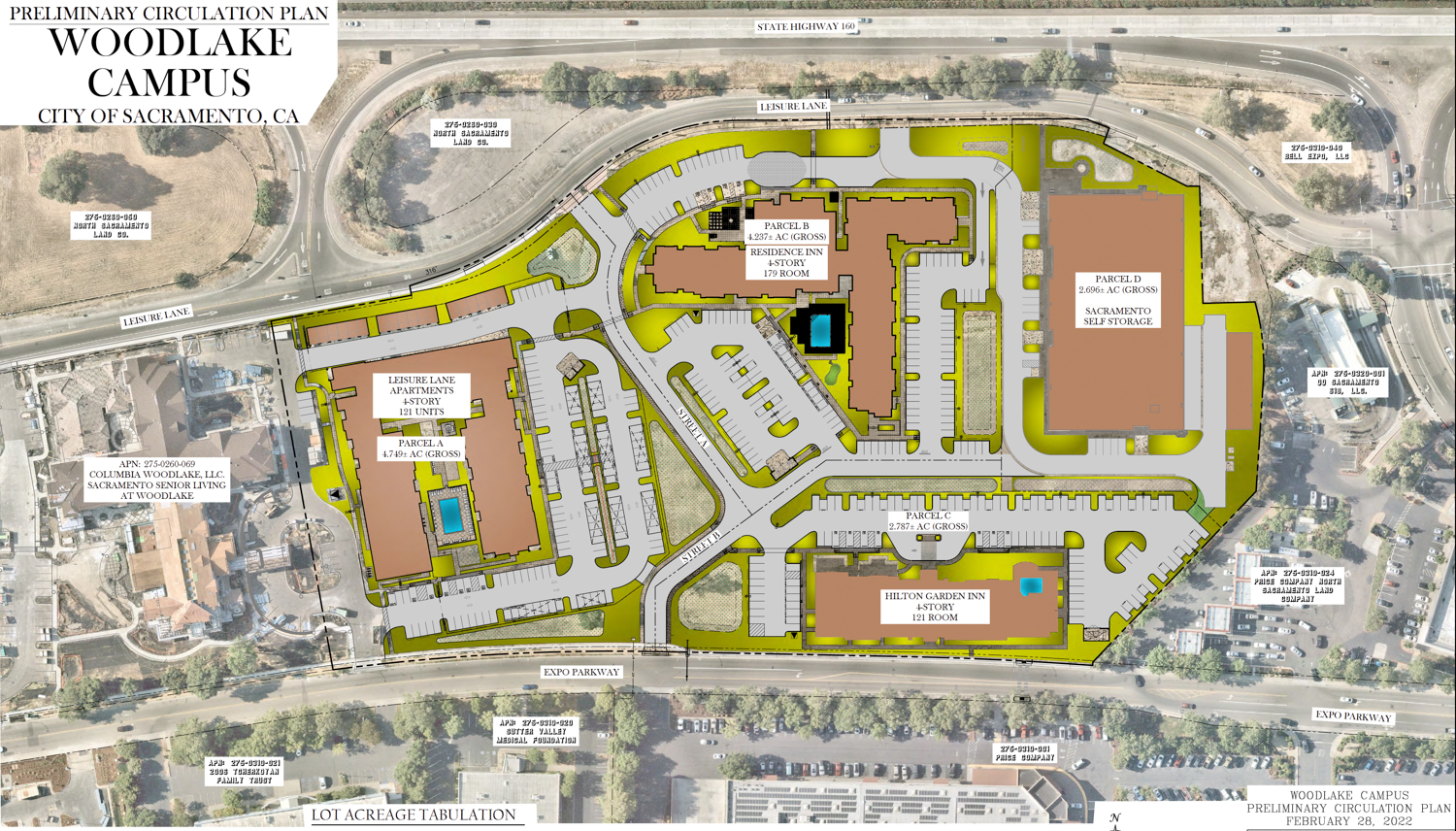 Woodlake Hotel Property site map, rendering by BSB Design