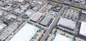1021 Howard Avenue with property roughly outlined by YIMBY, image via Google Satellite