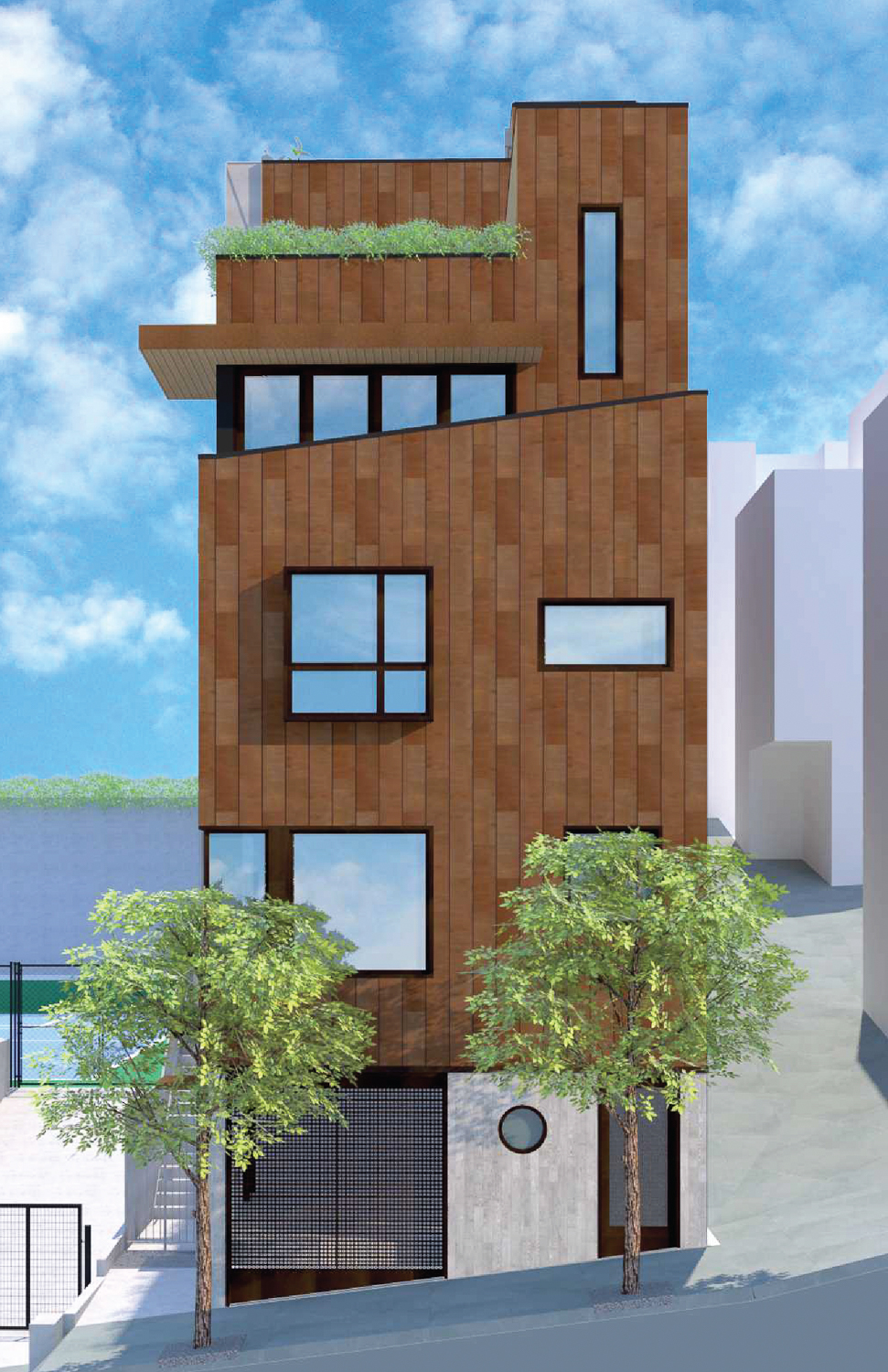 1151 Washington Street facade elevation, rendering by Macy Architecture