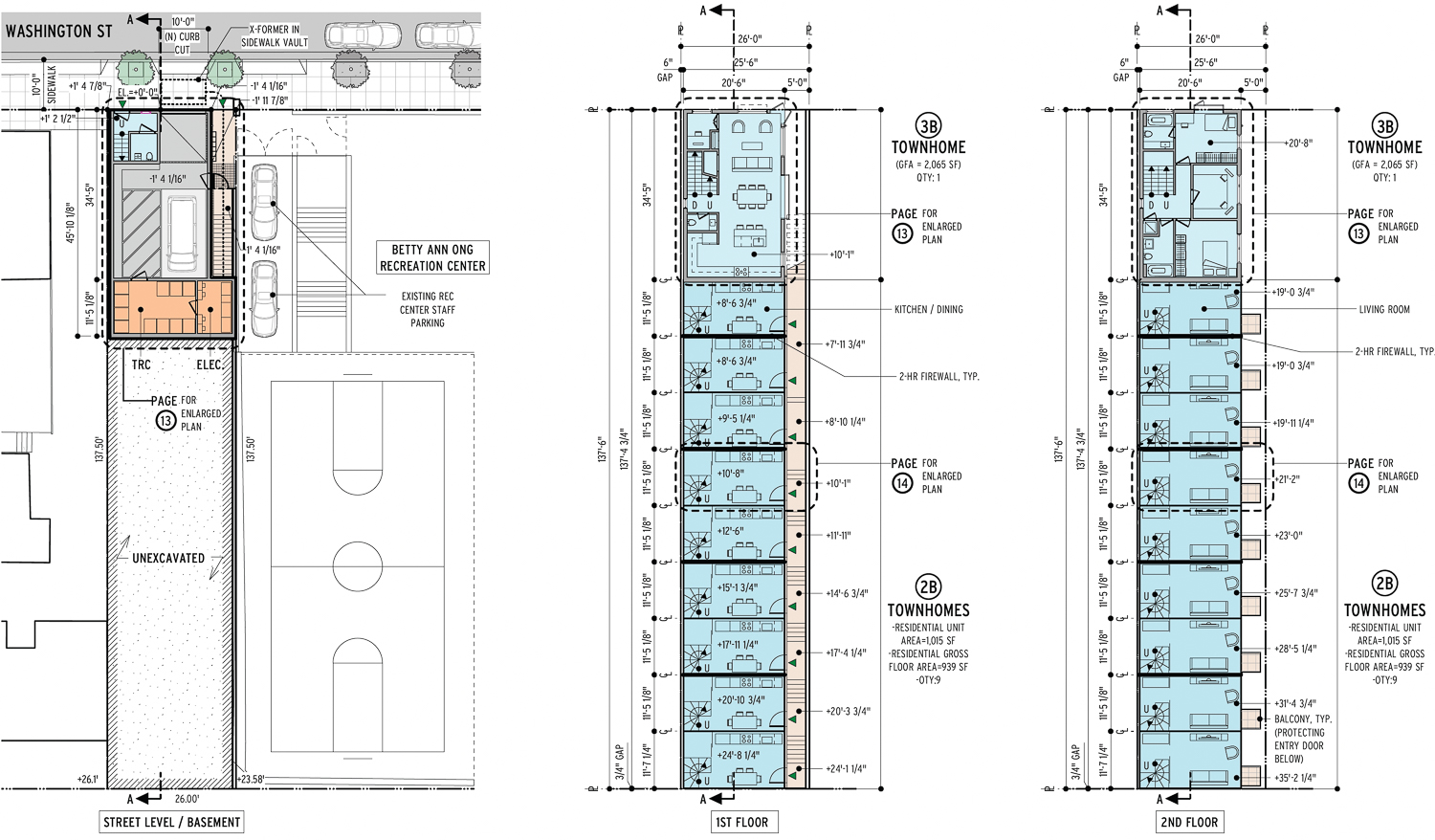 1151 Washington Street floor plans, illustration by Macy Architecture