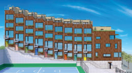 1151 Washington Street overlooking the Betty Ann Ong Recreation Center, rendering by Macy Architecture