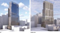 1431 Franklin Street residential scenario previous design (left) and updated design (right), rendering by Large Architecture