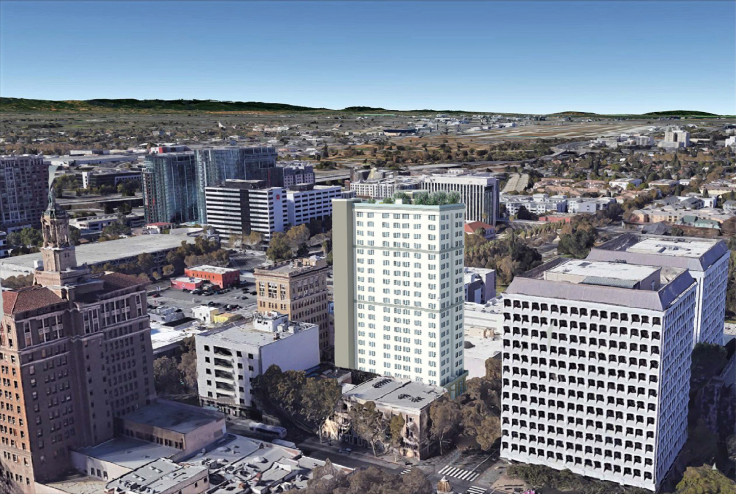 19 North 2nd Street aerial view, rendering by Anderson Architects