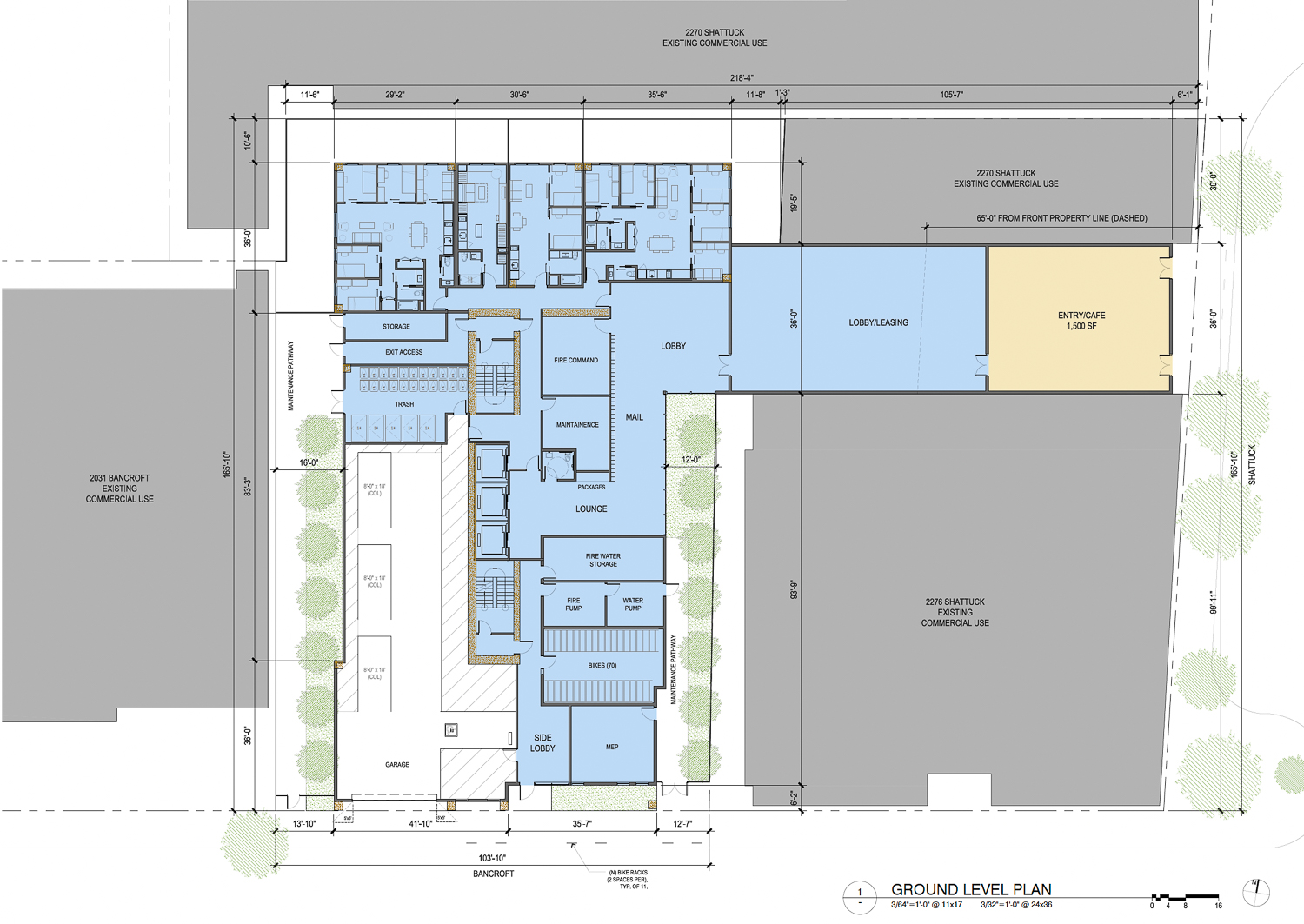 2274 Shattuck Avenue ground-level floor plan, illustration by Trachtenberg Architects