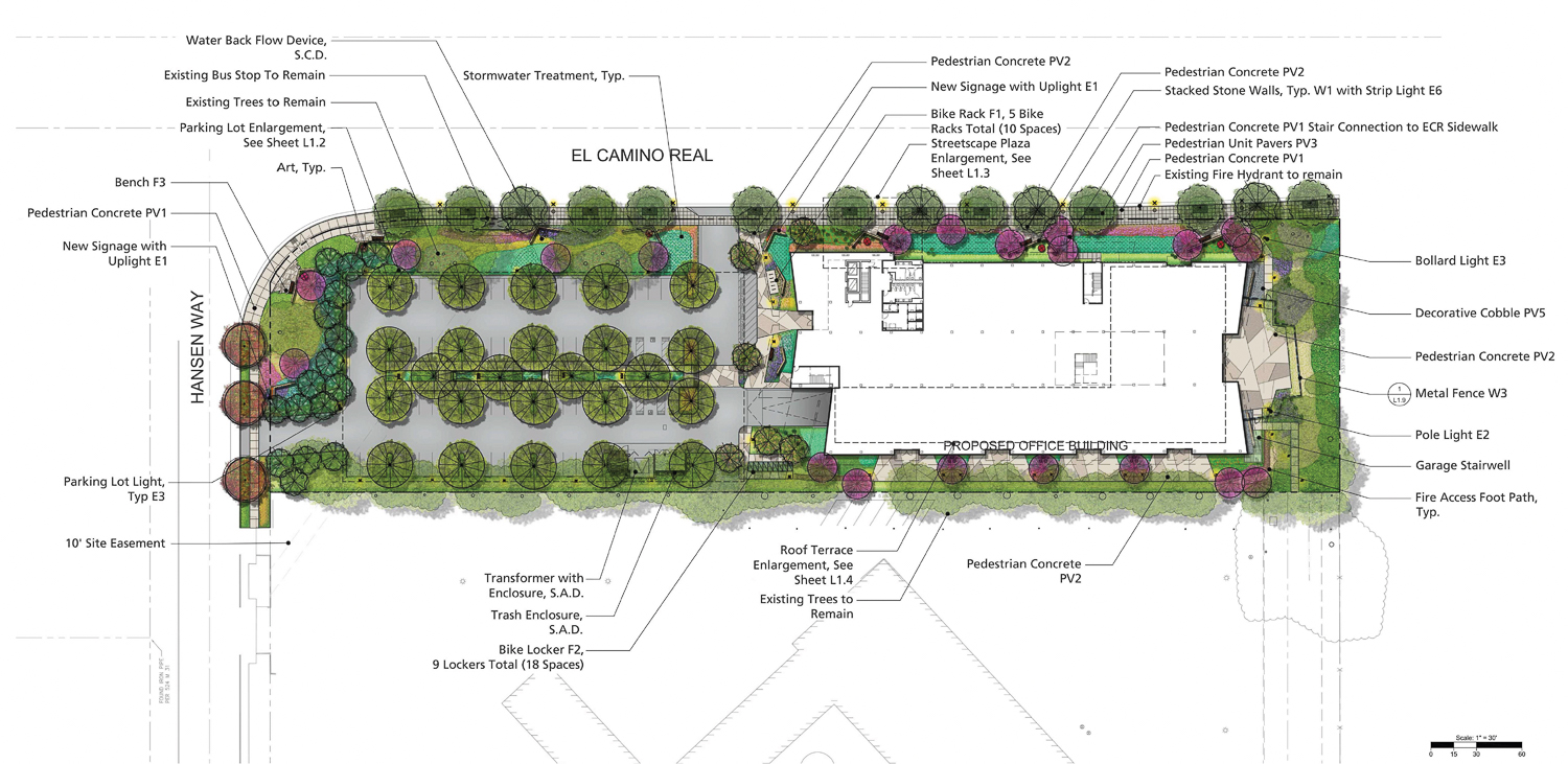 3300 El Camino Real site map, illustration by Form4 Architecture