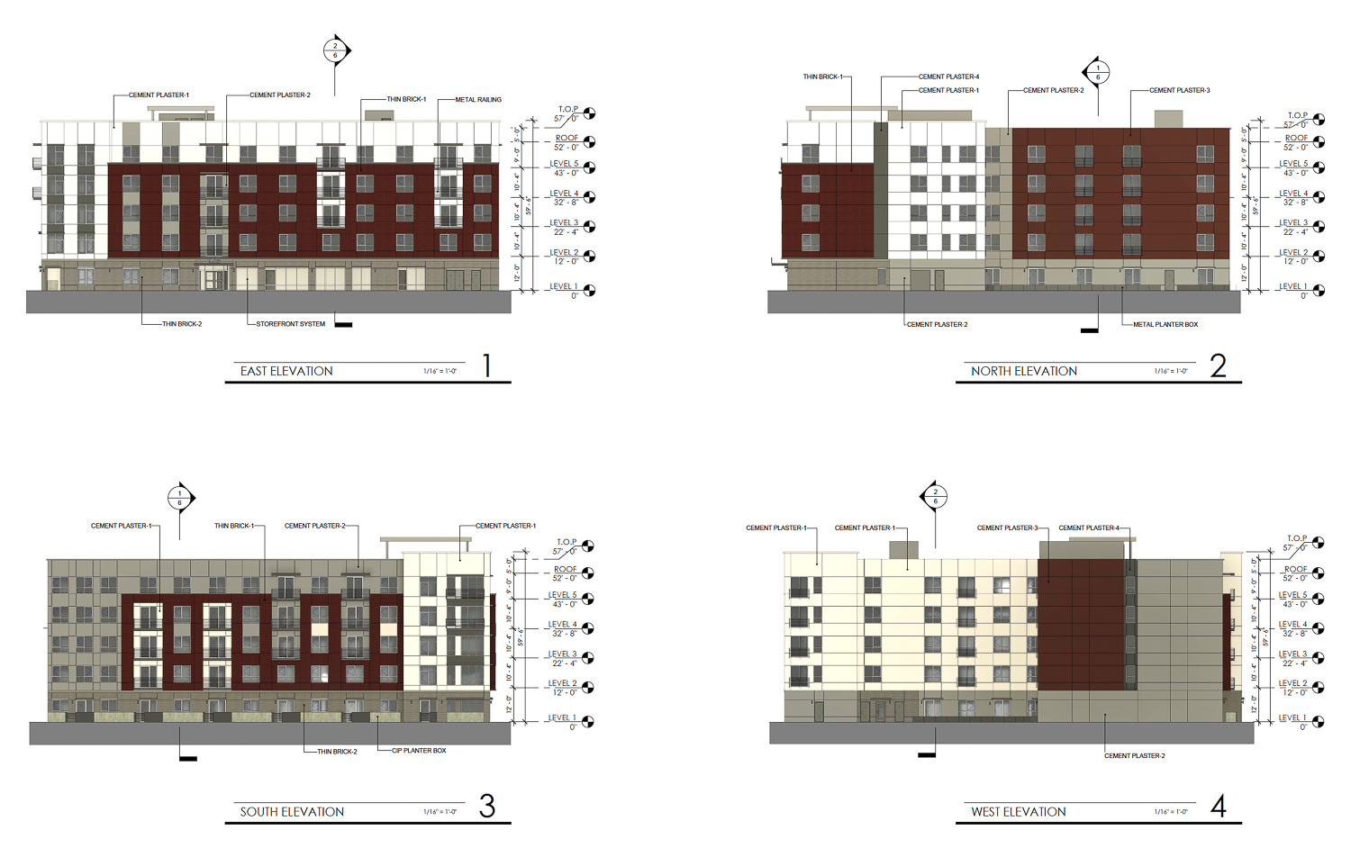 424 12th Street facade elevations, rendering by HRGA