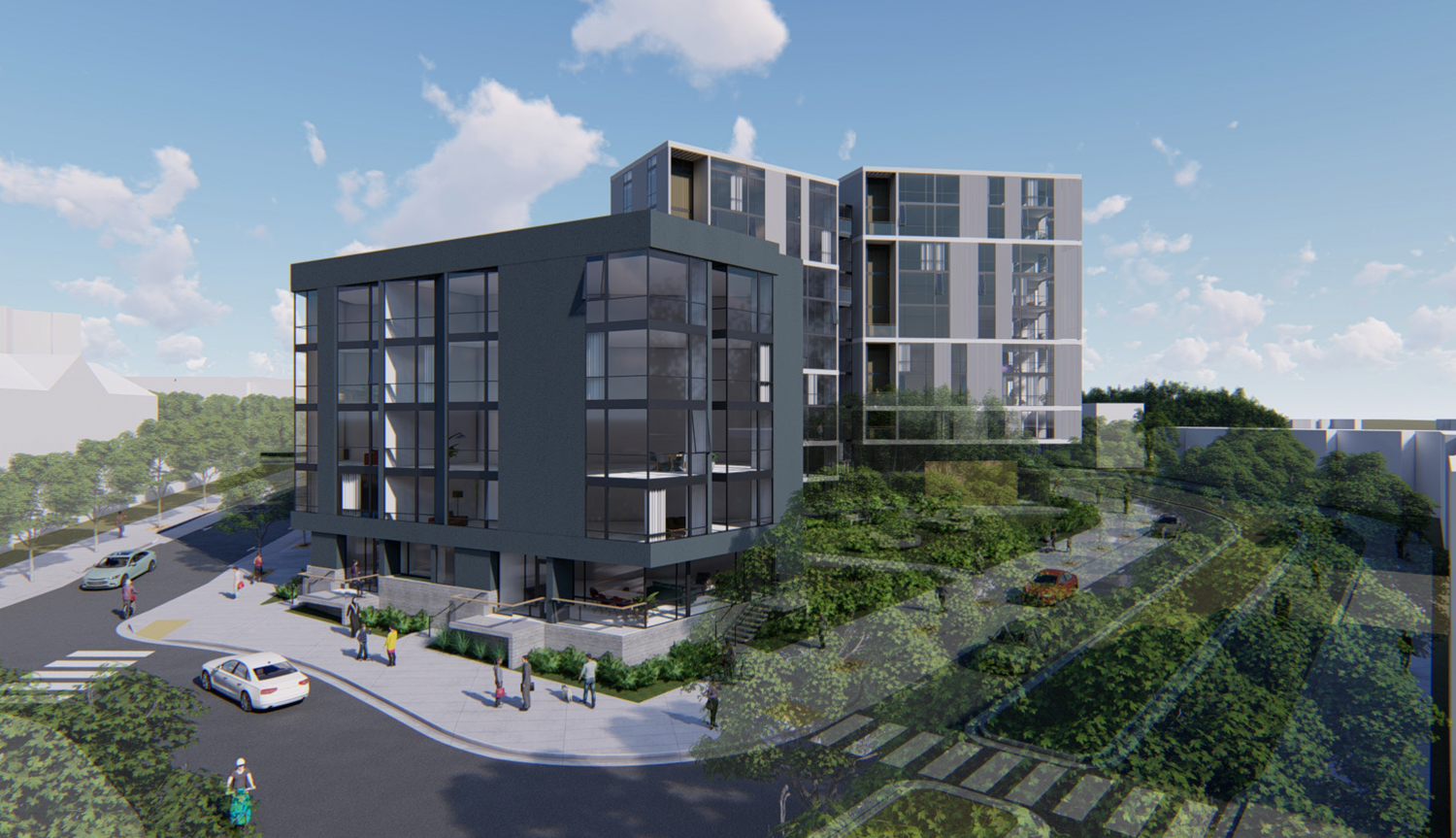 600 Arballo Drive from the corner of Garces and Vidal, rendering by Kennerly Architecture