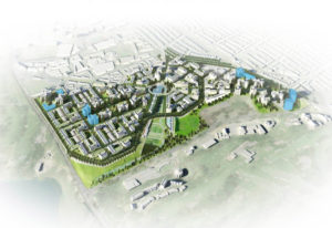 Parkmerced master plan, rendering by SOM