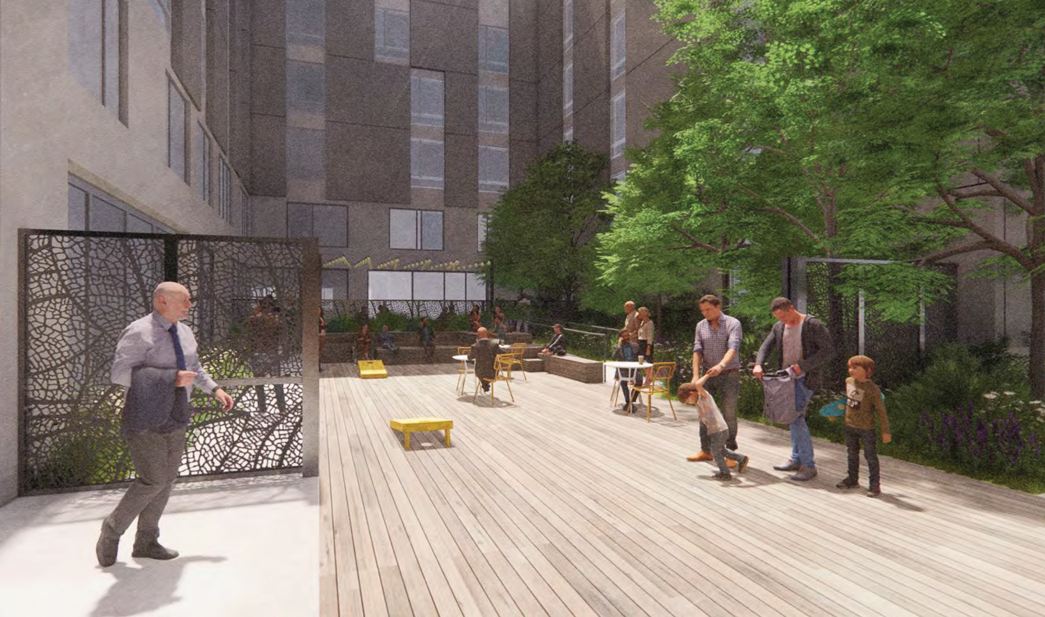Transbay Block 2 senior courtyard, rendering by Kennerly Architecture & Planning
