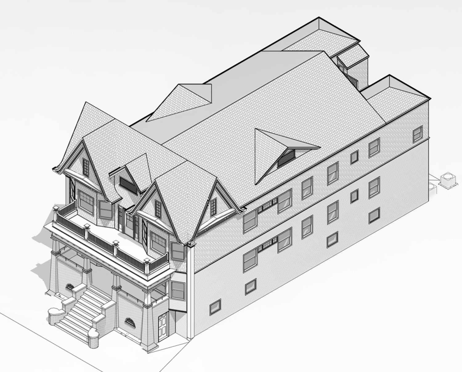 1022 G Street aerial view, illustration by Design Draw Build