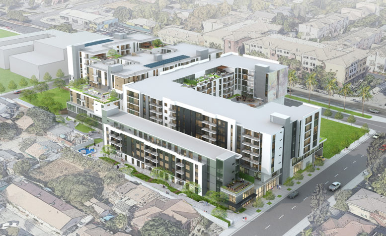 1530 West San Carlos Street aerial view, outdated rendering by Studio Current