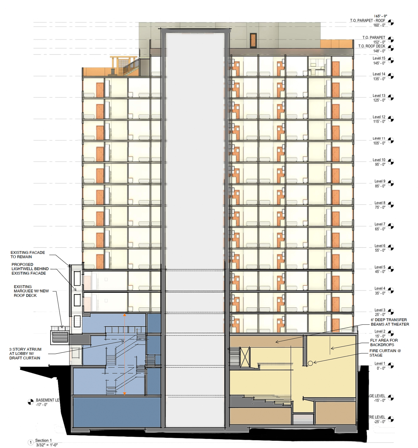 2113 Kittredge Street vertical cross-section, illustration by Studio KDA