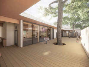 333 Dolores Street inner courtyard, rendering by Jensen Architects