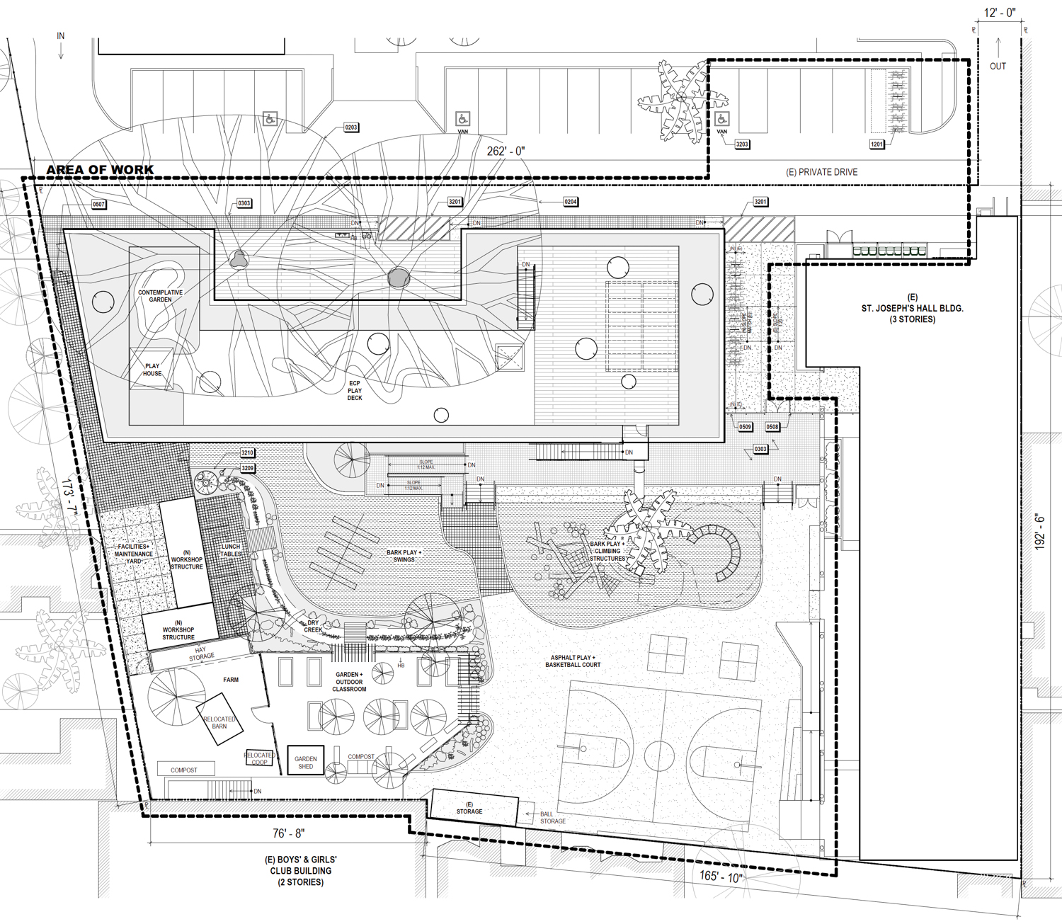 333 Dolores Street site landscaping map, rendering by Jensen Architects
